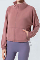 Drawstring Zip Up Active Jacket