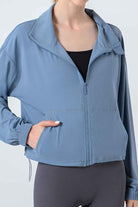 Drawstring Zip Up Active Jacket