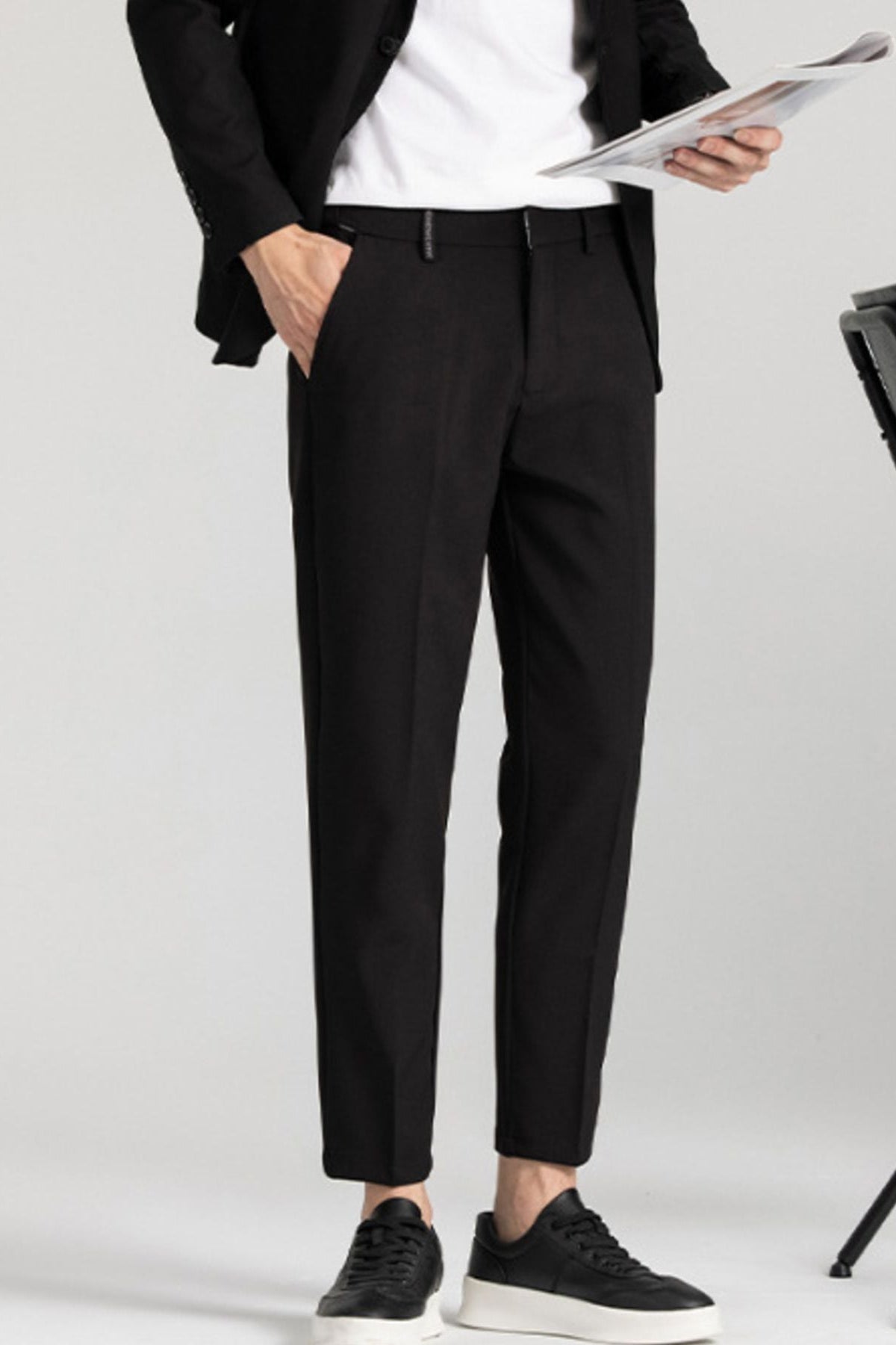 Men's Slim Fit Pants Black - Love Classic