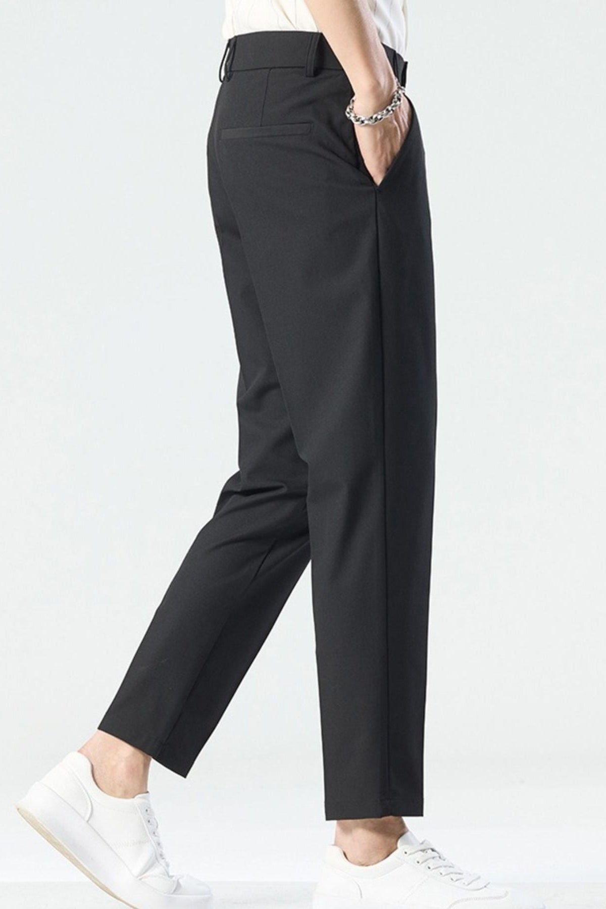 Men's Straight-Leg Casual Pants Black - Love Classic 2