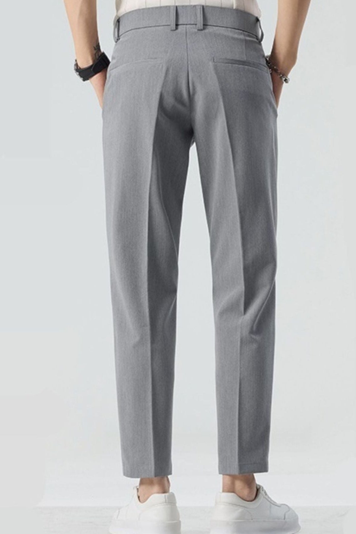 Men's Straight-Leg Casual Pants Gray - Love Classic