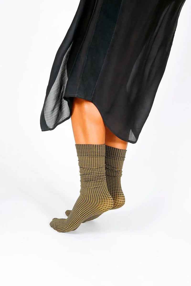 Houndstooth Knee High Socks