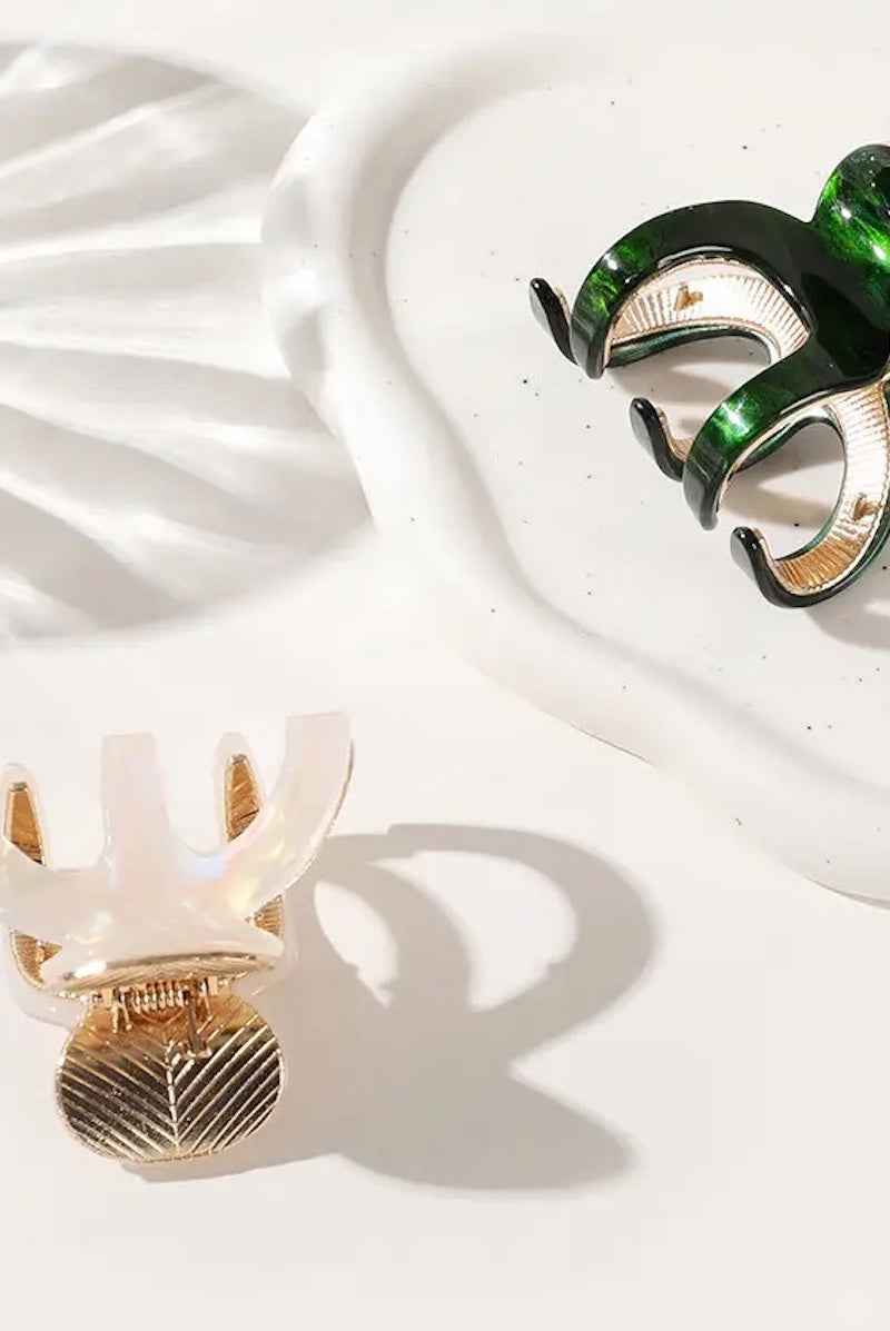 Jade Octopus Metal Claw Clip