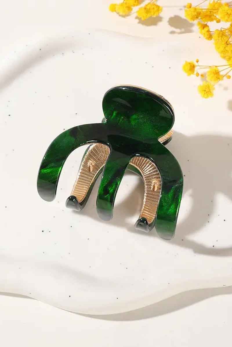 Jade Octopus Metal Claw Clip