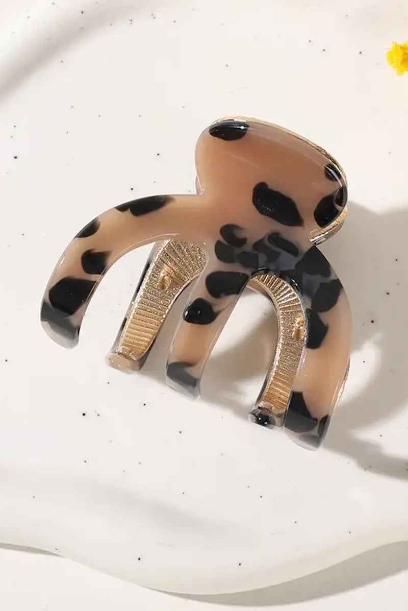 Jade Octopus Metal Claw Clip