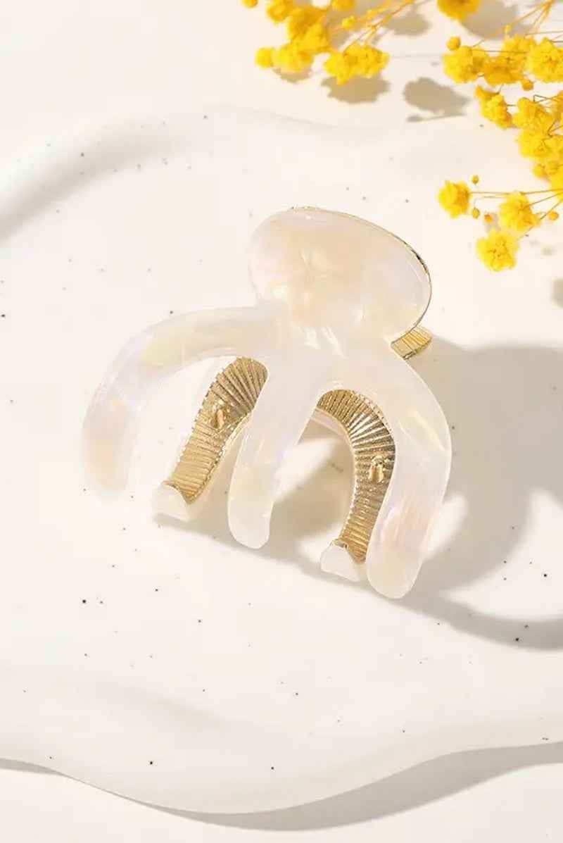 Jade Octopus Metal Claw Clip