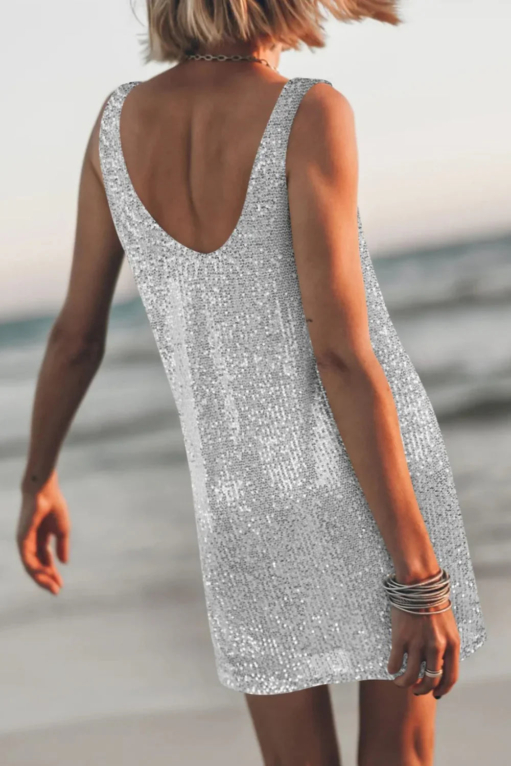 Sequin Mini Dress Silver - Love Classic 4
