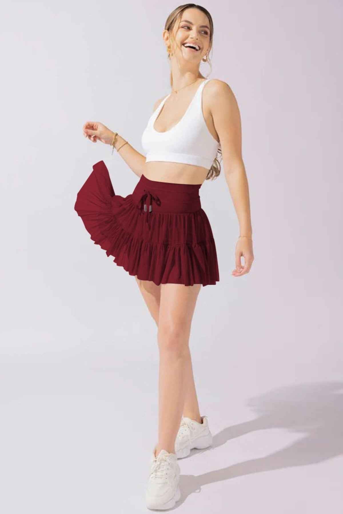 High Waist Skort with Pockets