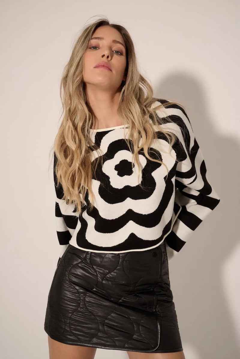 Floral Striped Sweater