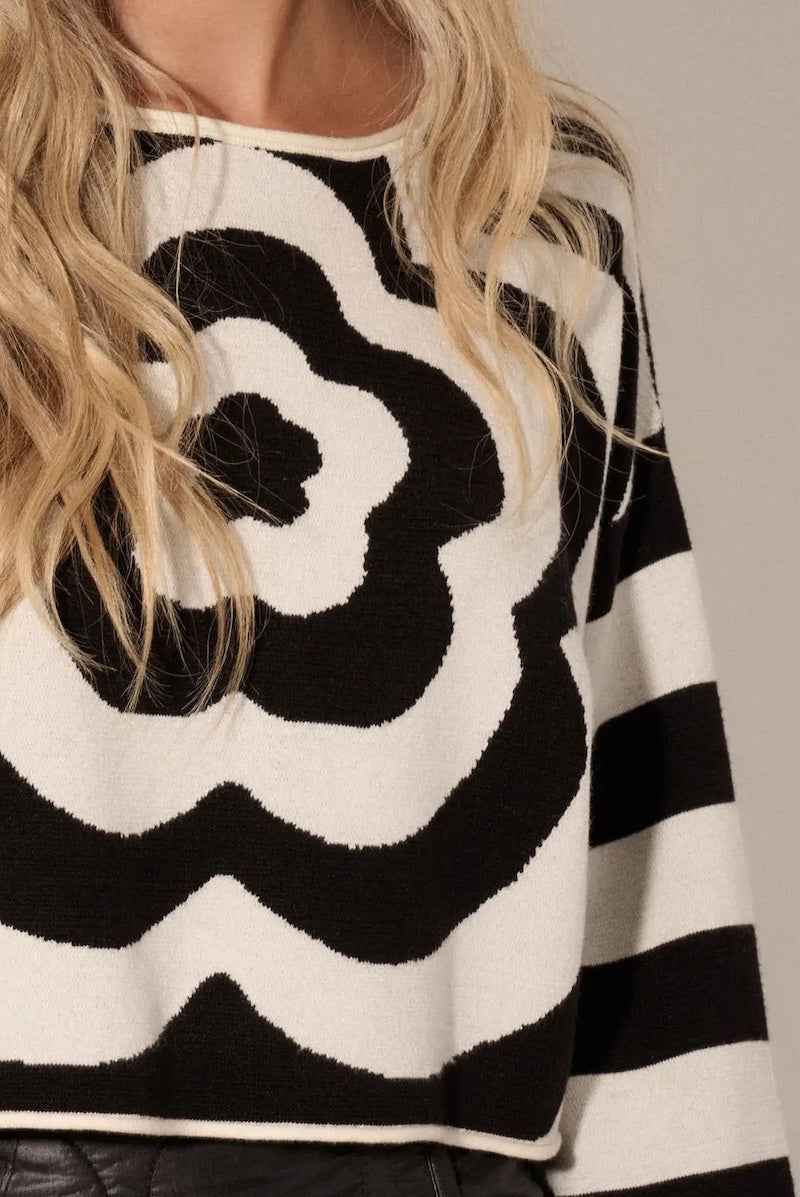 Floral Striped Sweater