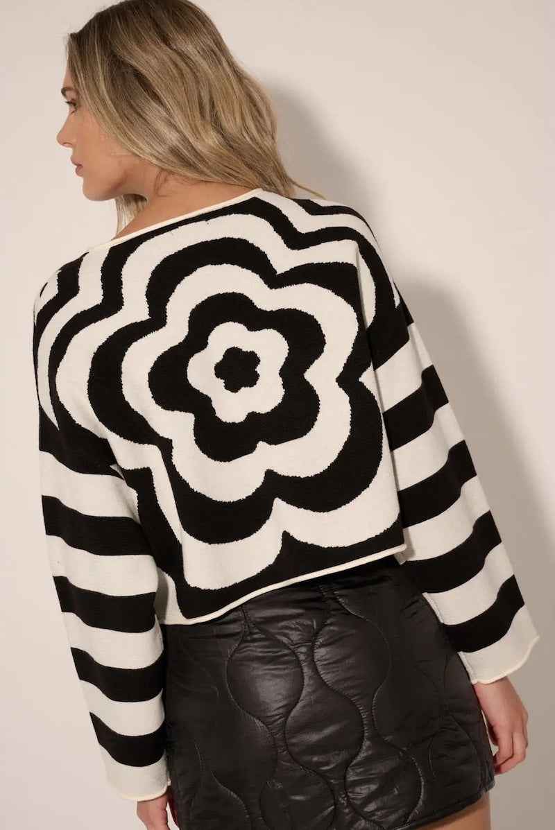 Floral Striped Sweater