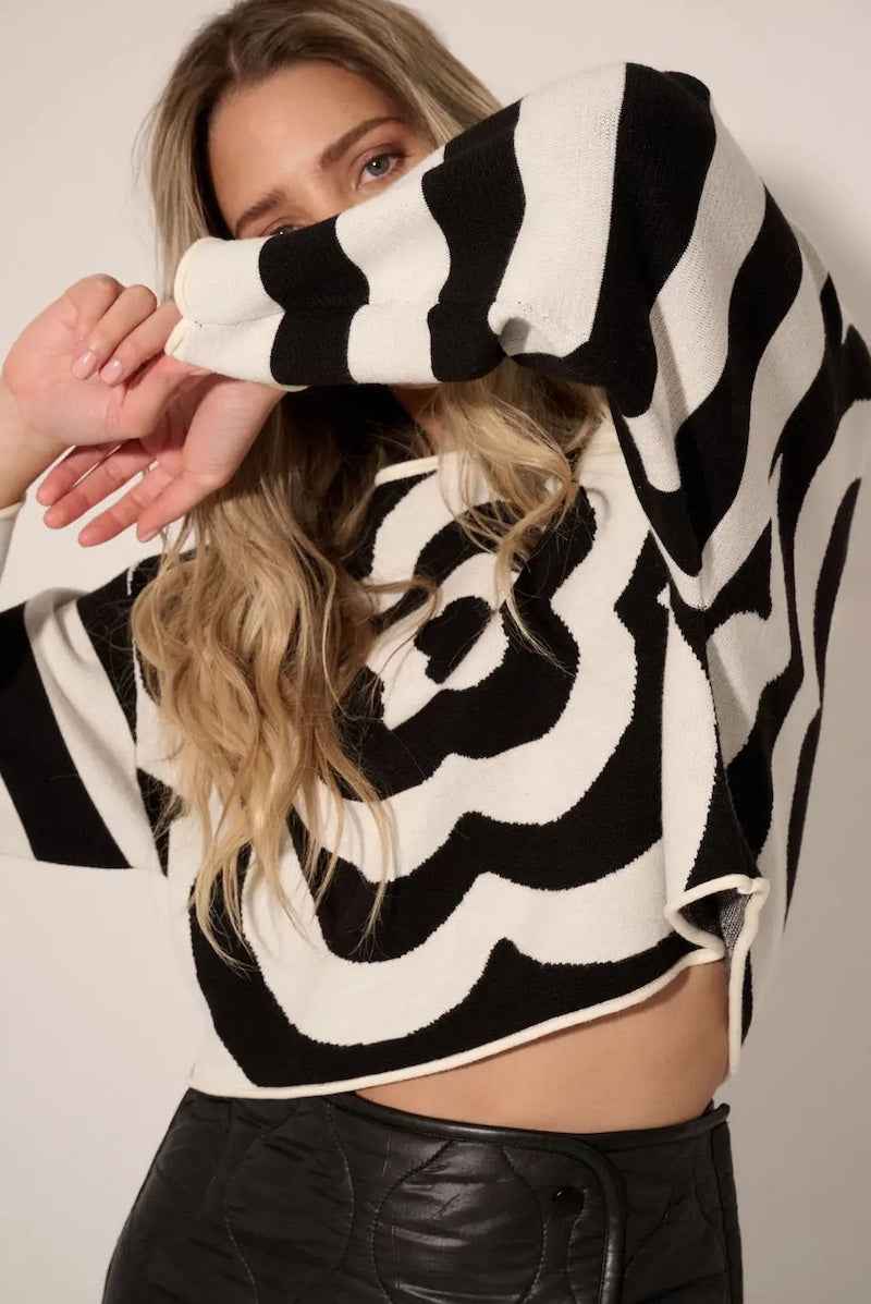 Floral Striped Sweater