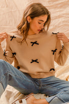 Ribbon Bow Applique Sweater - Love Classic 2