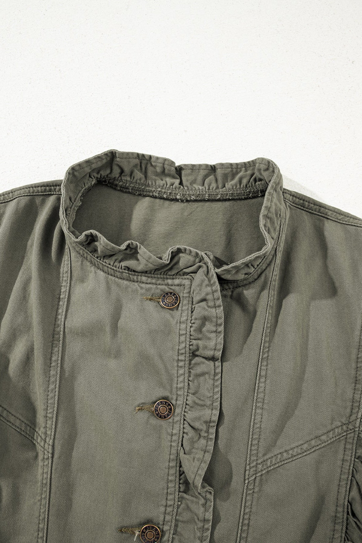 Ruffled Patchwork Denim Jacket Vest - Love Classic 10