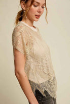 Scallop Lace Knit Top