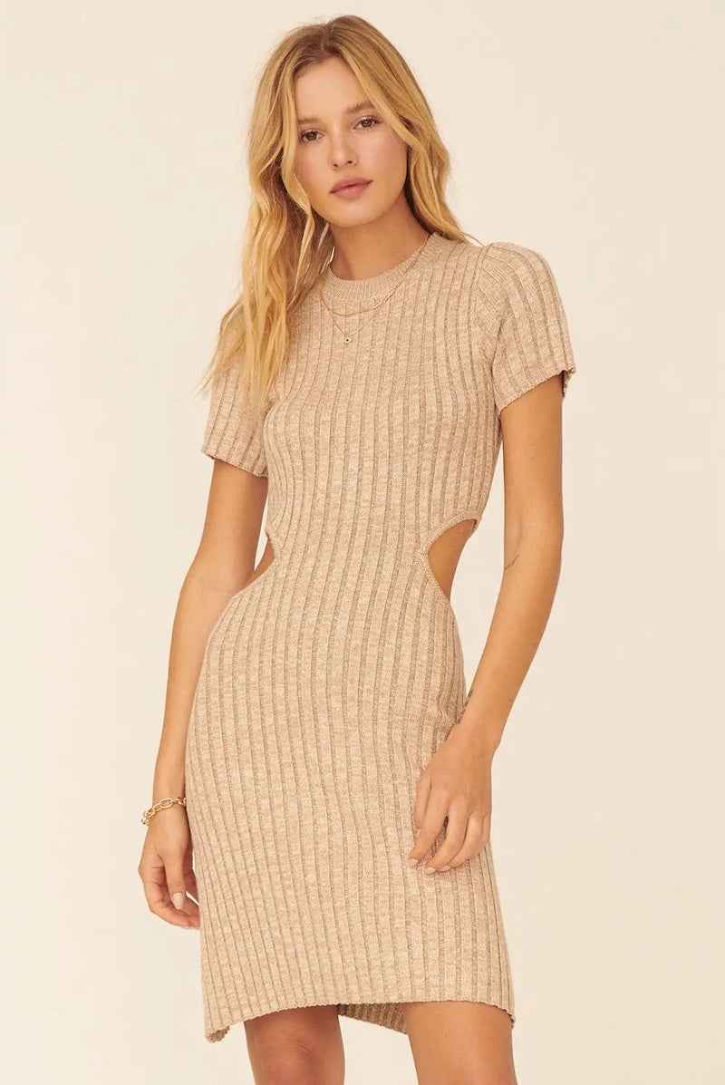 Ribbed Mini Sweater Dress
