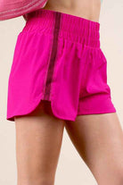 Pink Striped Trim Activewear Shorts