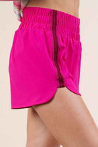 Pink Striped Trim Activewear Shorts