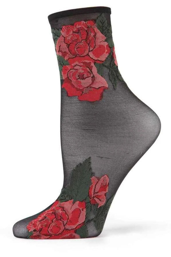 Rose Garden Sheer Ankle Socks