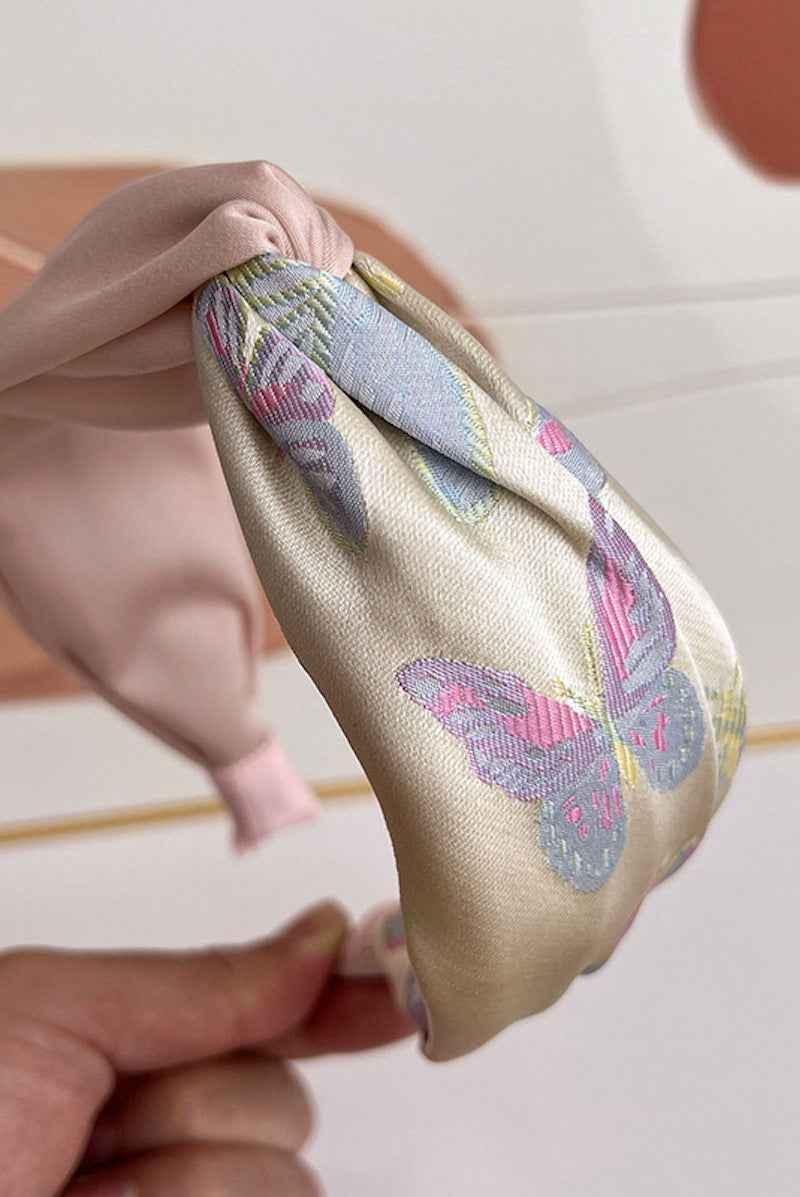 Silky butterfly print headband in pastel colors from Love Classic high quality styles