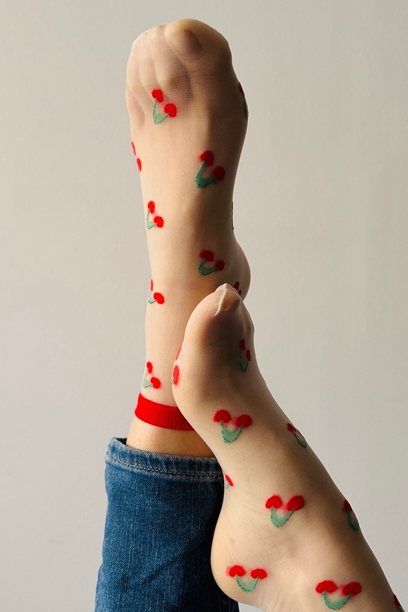 Cherries Fruit Socks