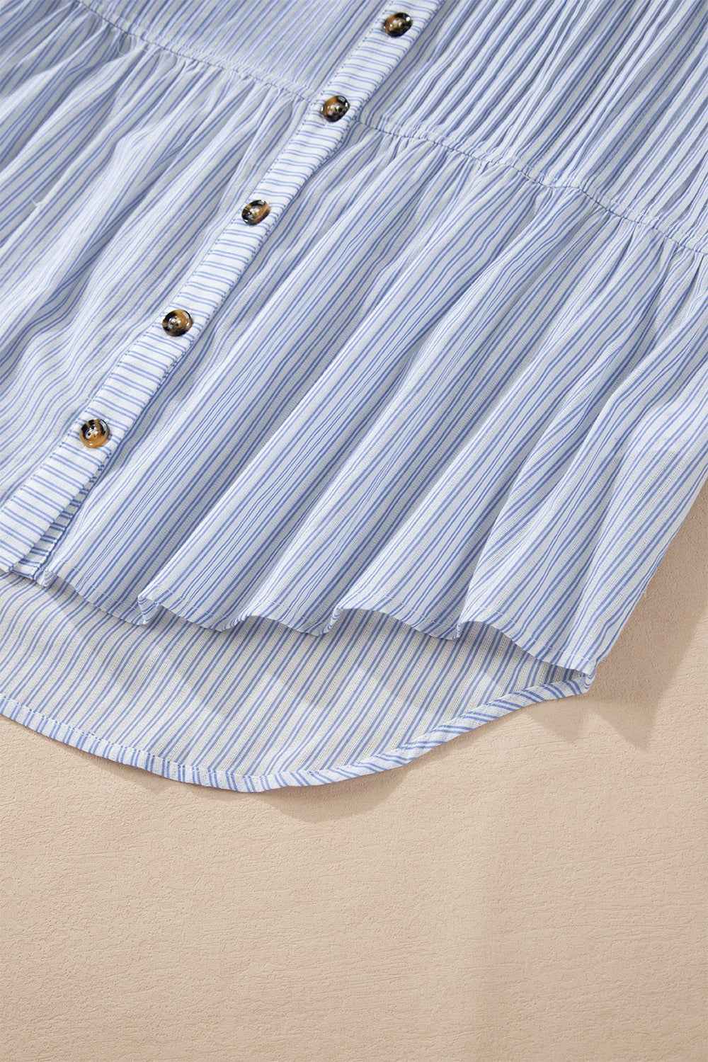 High-Low Striped Button Up Shirt