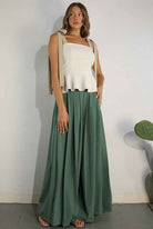 Front Wide Pleats Pants