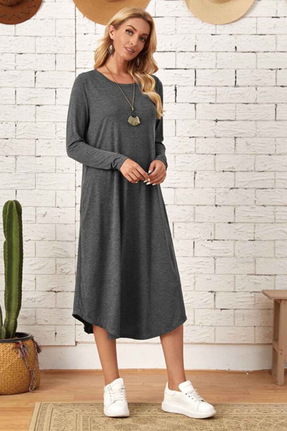 Long Sleeve Comfort Tee Dress