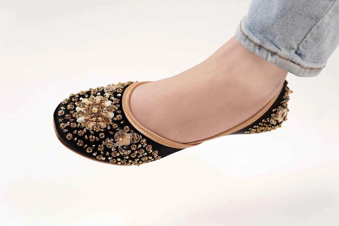 Handmade Embroidery Flats Midnight Summer