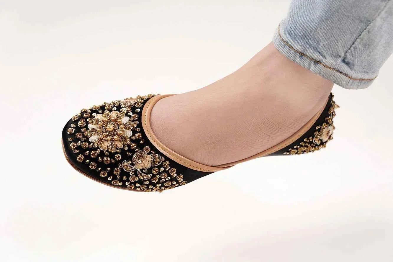 Handmade Embroidery Flats Midnight Summer