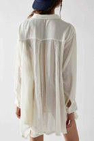 Button Up Sheer Longline Shirt
