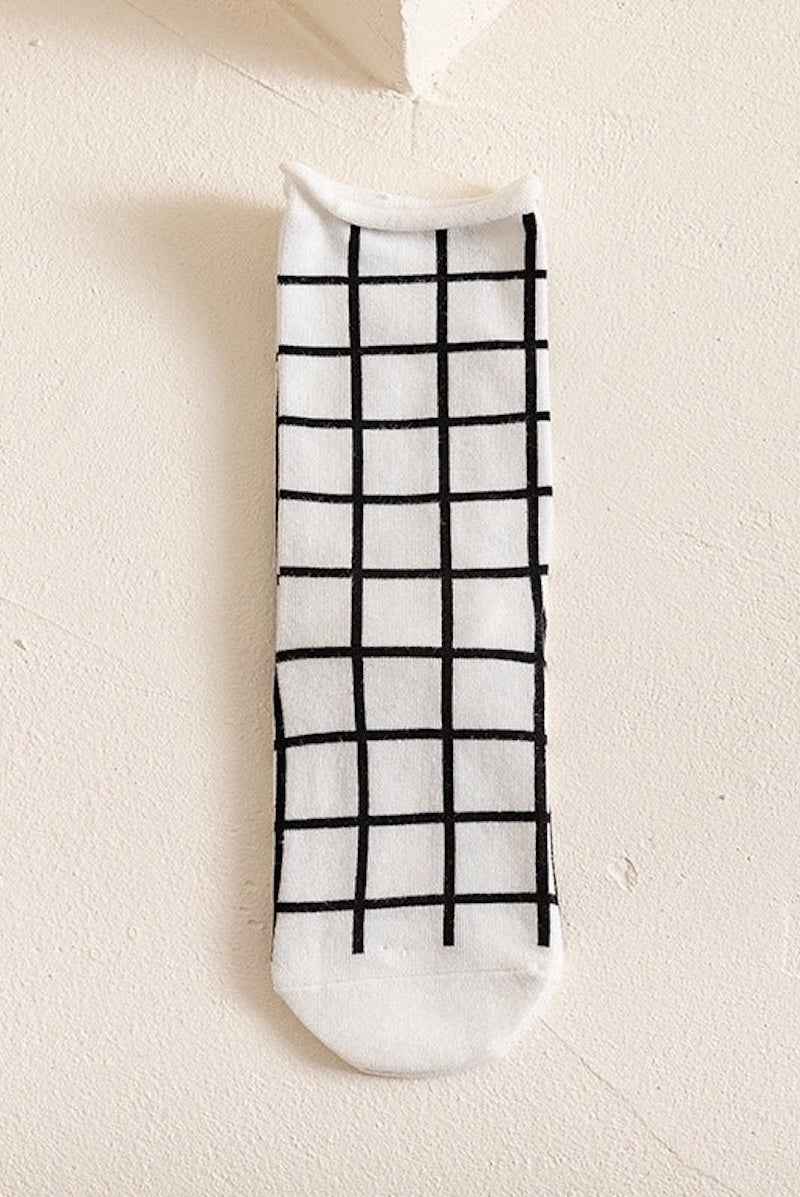 Classic Black and White Crew Socks