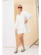 Shirt Bubble Hem Mini Dress