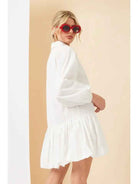 Shirt Bubble Hem Mini Dress