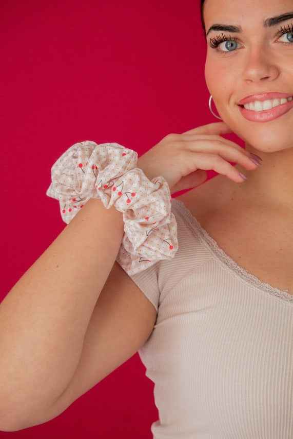 Cherry Jumbo Scrunchie