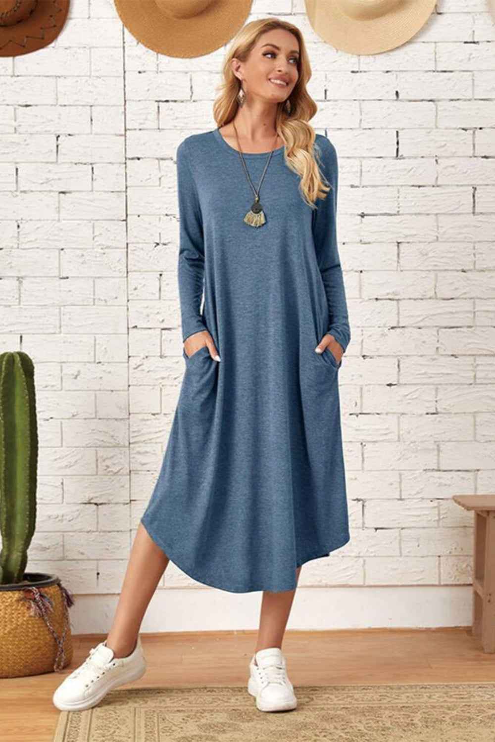 Long Sleeve Comfort Tee Dress