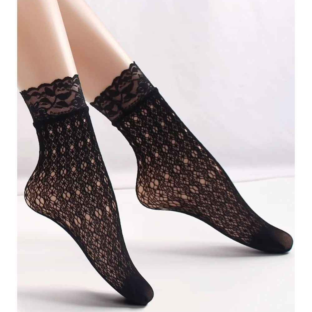 3-Pack Fishnet Lace Socks