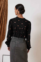 Embroidered Feather Blouse