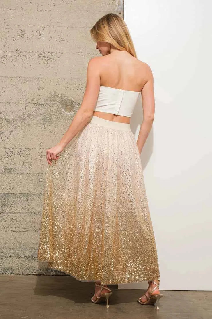 Sequin Embellished Tulle Skirt