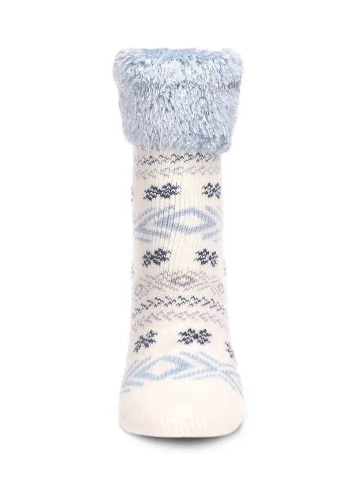 Fair Isle Plush Lined Cabin Sock