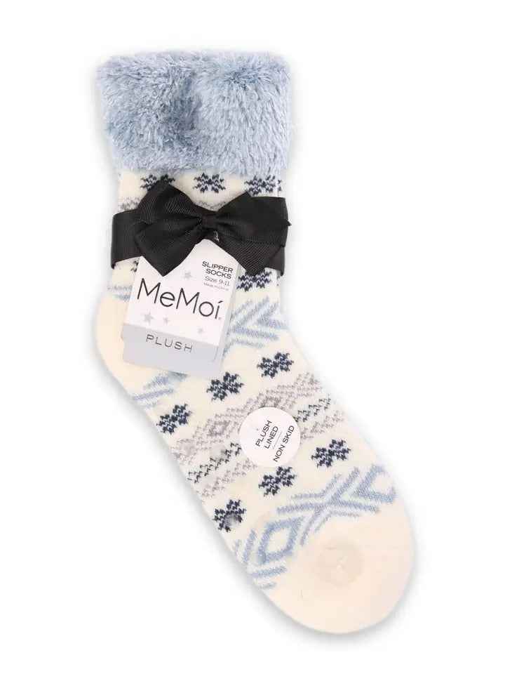 Fair Isle Plush Lined Cabin Sock