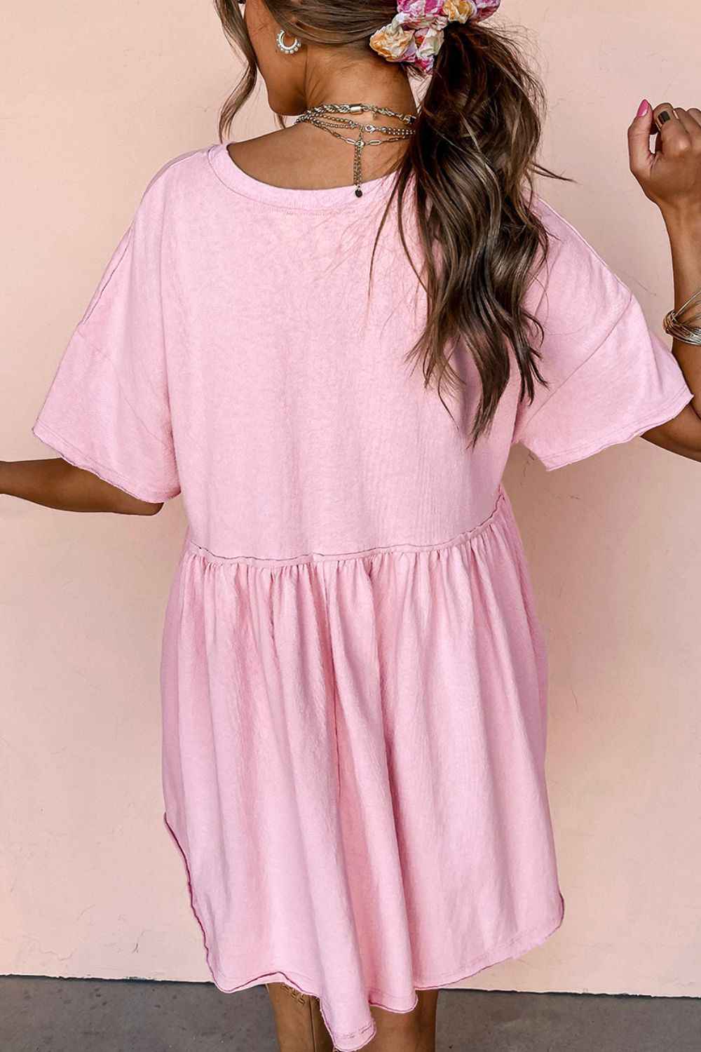 Blush Pink Voluptuous Mini Dress