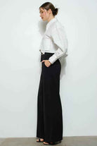 Bow Ribbon Cropped Button Up Shirt