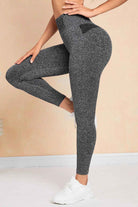 Dark Gray Heathered High Waist Active Leggings