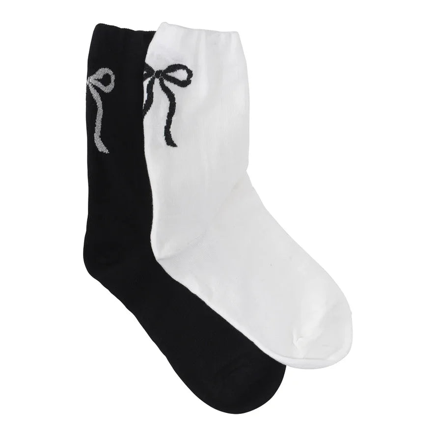 Black and white socks with bow detail, Love Classic high quality women's accessories