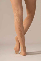 Back Vine Sheer Tights 30D in Dune