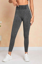 Dark Gray Heathered High Waist Active Leggings