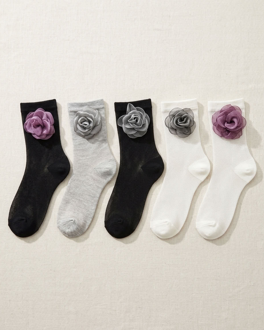 Bundled Pack, Sculpted Bloom Crew Socks - 5-Pack
