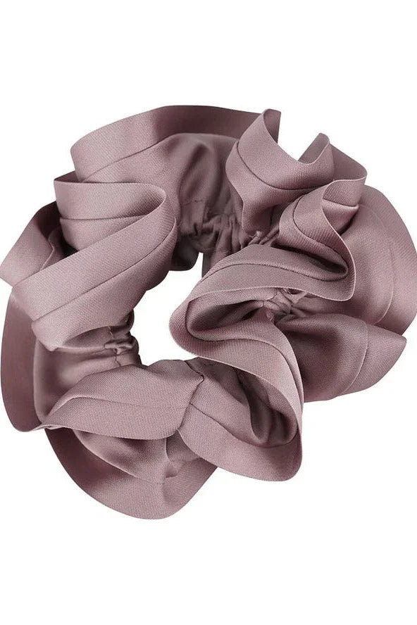 Mauve satin scrunchie accessory from Love Classic, high quality hair tie style