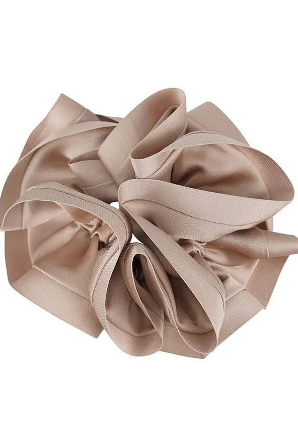 Beige silk scrunchie hair accessory by Love Classic, high quality stylish design